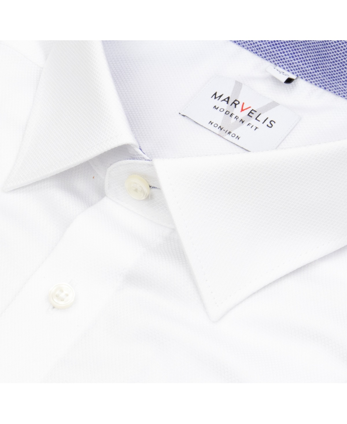Marvelis Hemd - Modern Fit - Patch - Struktur - weiß - ohne OVP