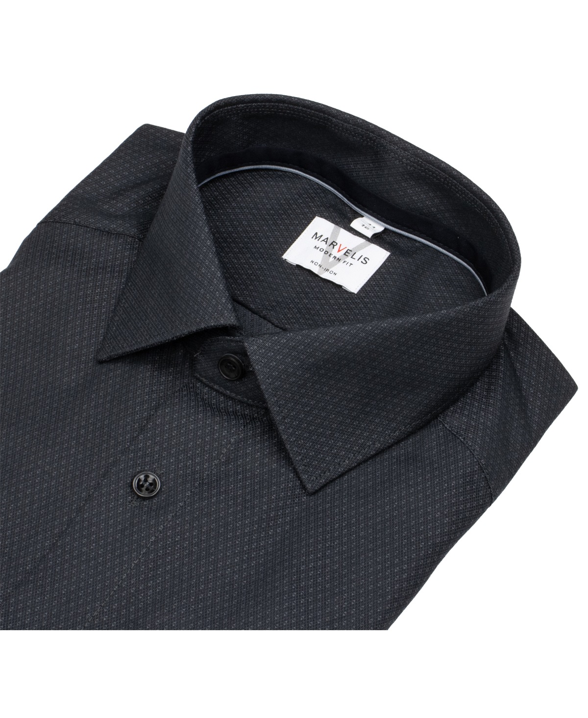 Marvelis Hemd - Modern Fit - Struktur - Chambray - schwarz - ohne OVP