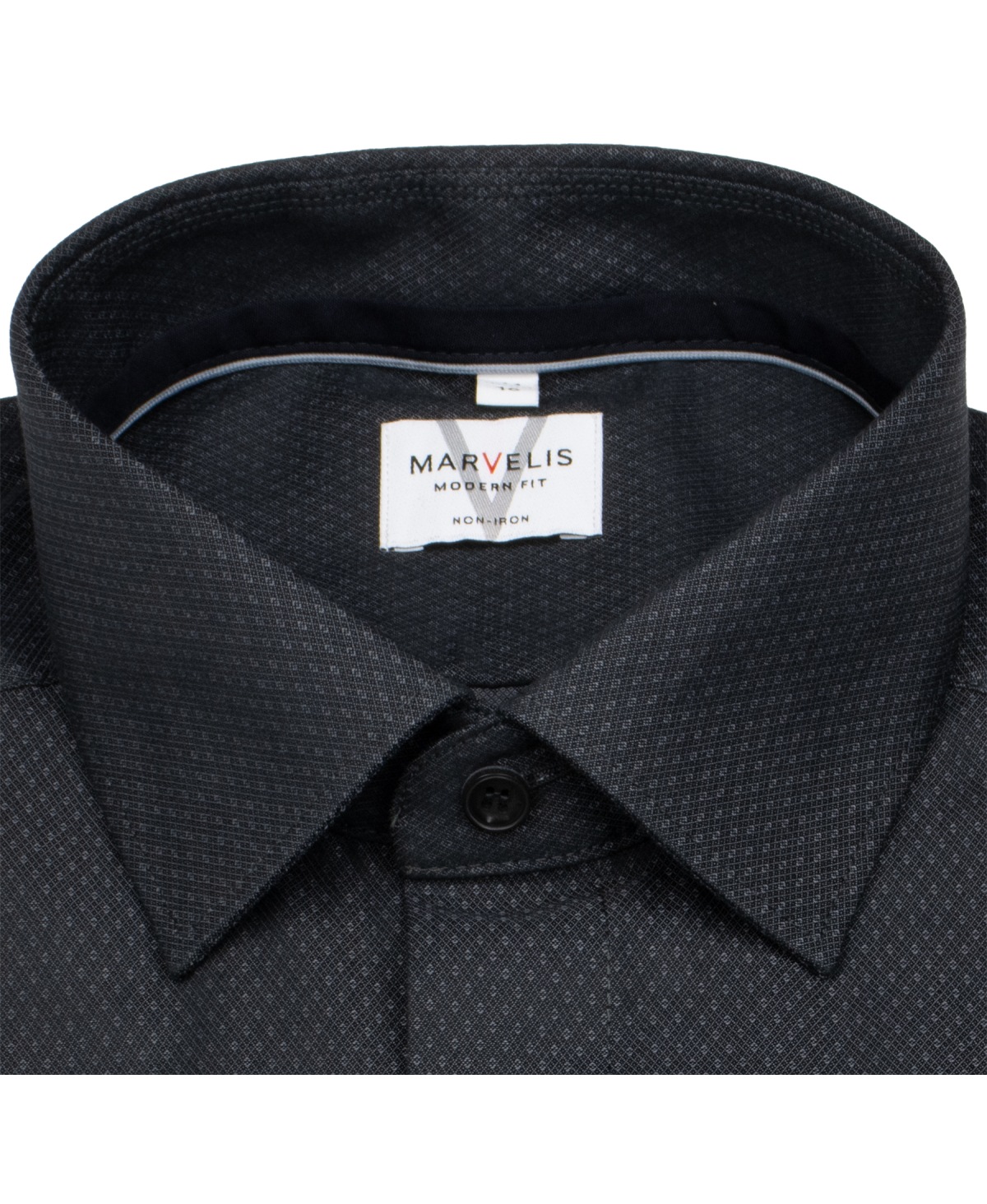 Marvelis Hemd - Modern Fit - Struktur - Chambray - schwarz - ohne OVP