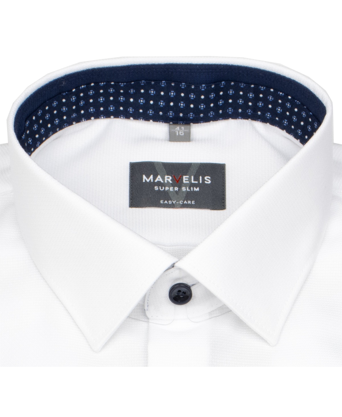 Marvelis Hemd - Super Slim Fit - Struktur - Kontrastknöpfe - weiß - ohne OVP