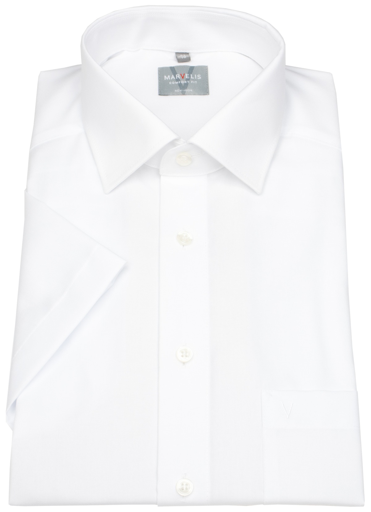 Marvelis Kurzarm Hemd - Comfort Fit - Kentkragen - weiß