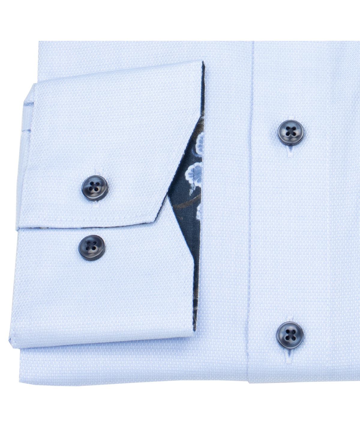 OLYMP Hemd - Comfort Fit - Struktur - Kontrastknöpfe - hellblau - ohne OVP