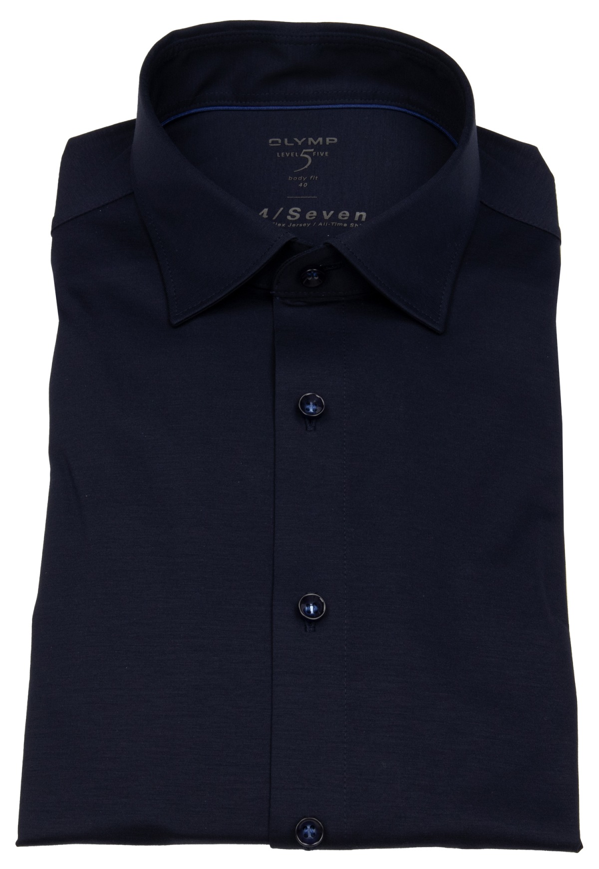 OLYMP Hemd - Level 5 Body Fit - 24/7 Flex Jersey - dunkelblau - ohne OVP