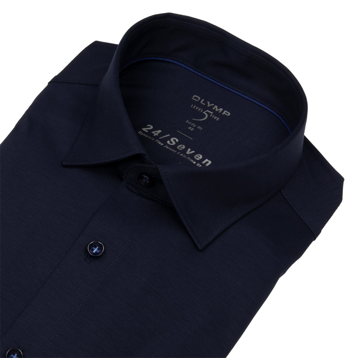 OLYMP Hemd - Level 5 Body Fit - 24/7 Flex Jersey - dunkelblau - ohne OVP