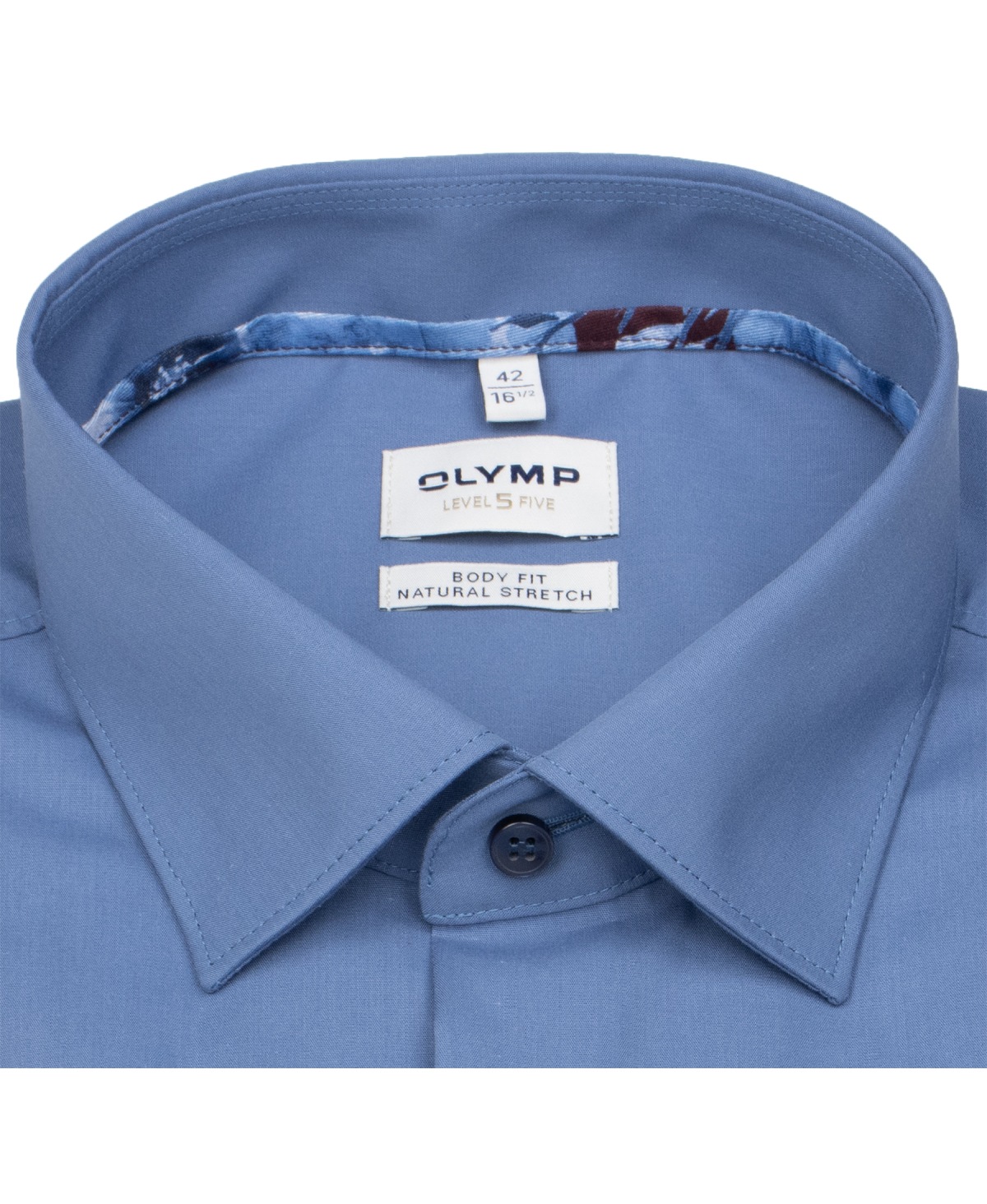 OLYMP Hemd - Level 5 Body Fit - Kentkragen - blau - extra langer 69cm Arm - ohne OVP