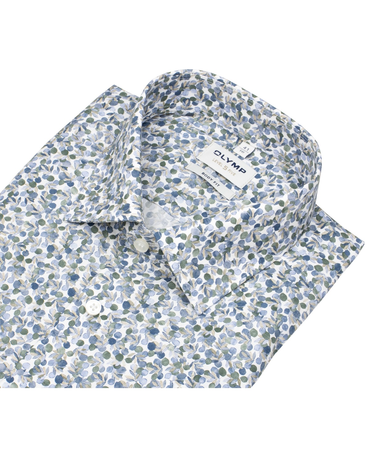 OLYMP Hemd - Level 5 Body Fit - Kentkragen - florales Muster - ohne OVP
