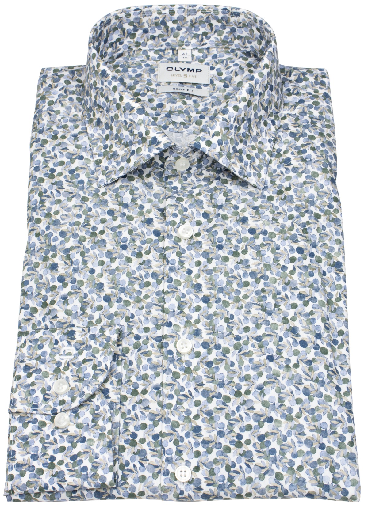 OLYMP Hemd - Level 5 Body Fit - Kentkragen - florales Muster - ohne OVP