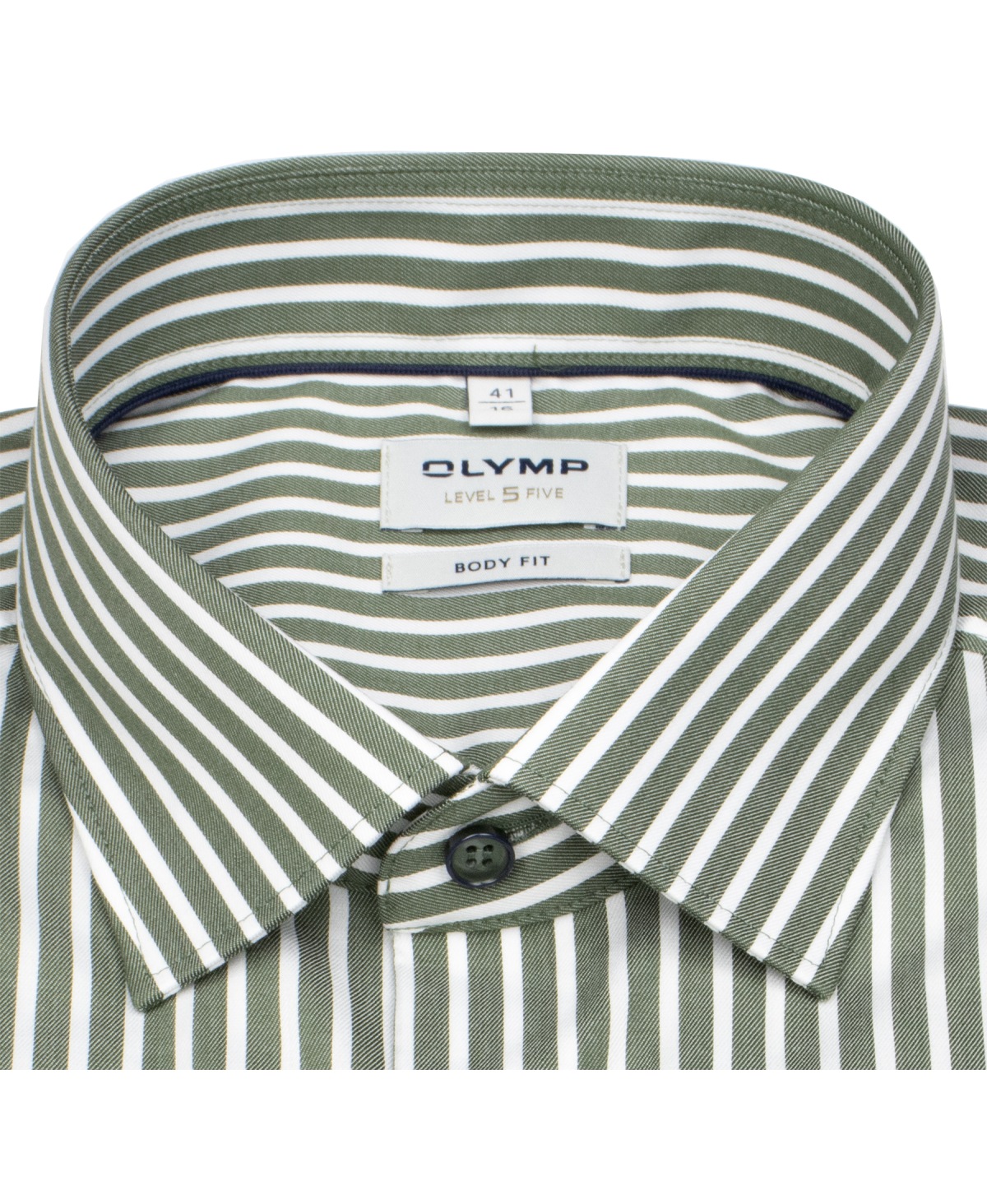 OLYMP Hemd - Level Five Body Fit - Streifen - grün / weiß