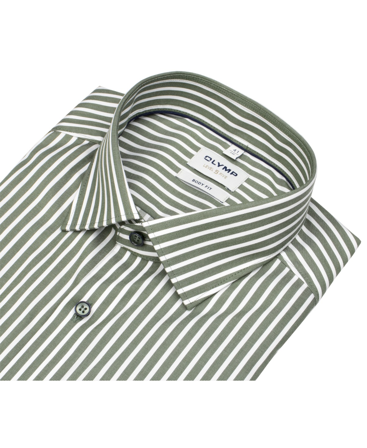 OLYMP Hemd - Level Five Body Fit - Streifen - grün / weiß
