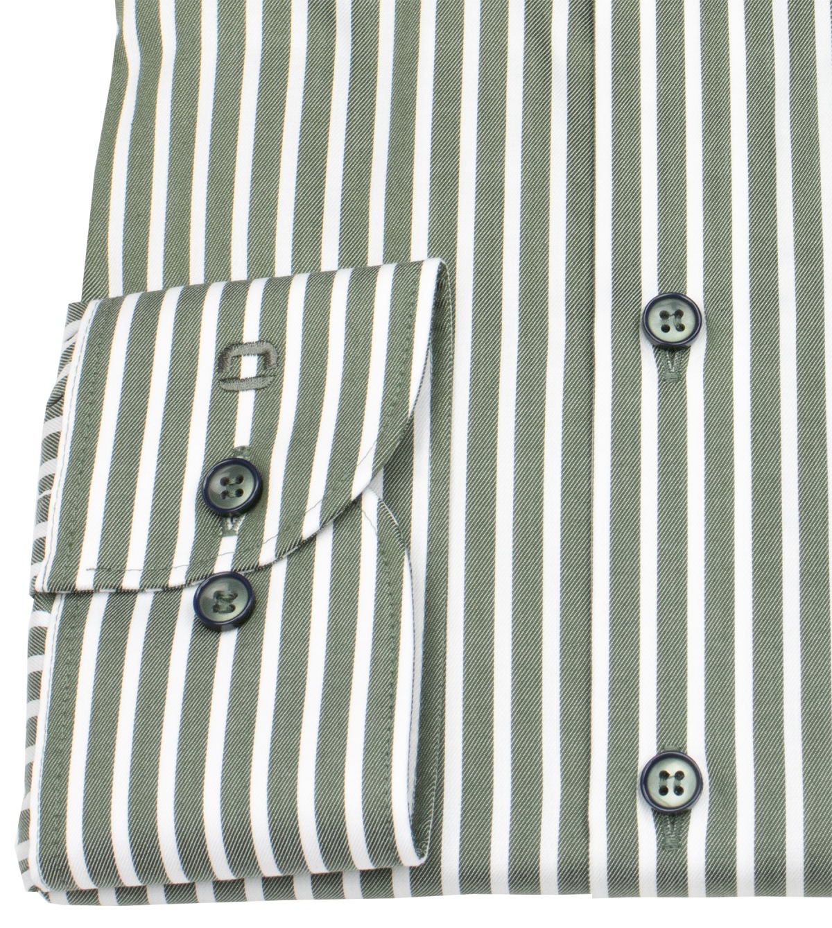 OLYMP Hemd - Level Five Body Fit - Streifen - grün / weiß - extra langer 69cm Arm