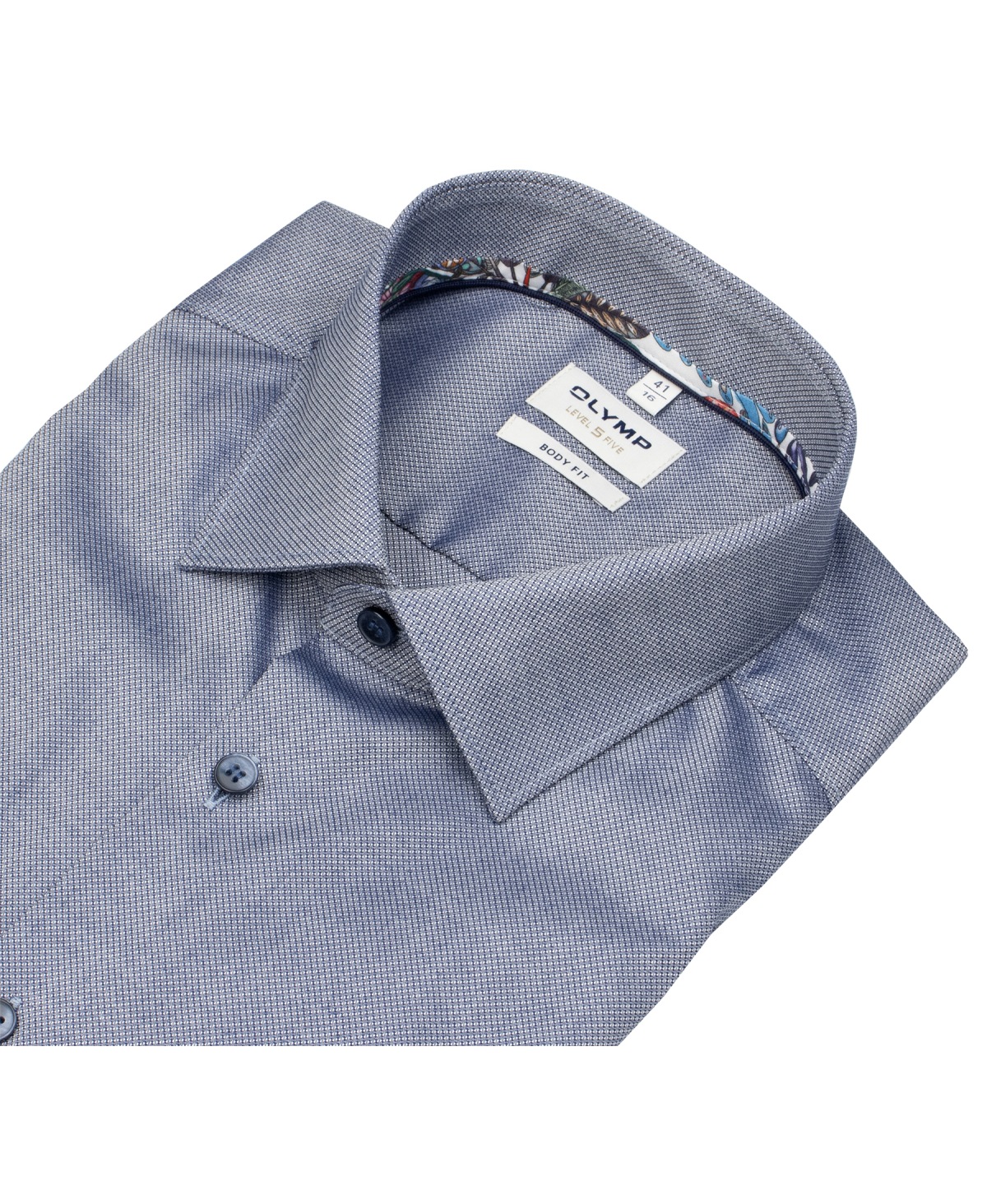 OLYMP Hemd - Level Five Body Fit - Struktur - dunkelblau - extra langer 69cm Arm - ohne OVP
