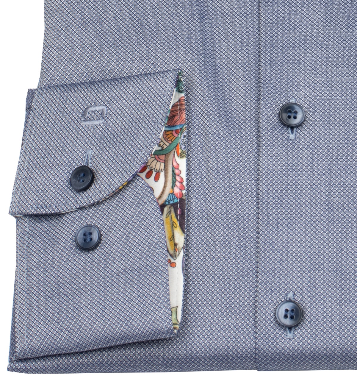 OLYMP Hemd - Level Five Body Fit - Struktur - dunkelblau - extra langer 69cm Arm - ohne OVP