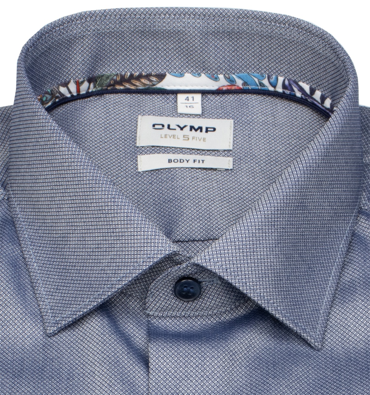 OLYMP Hemd - Level Five Body Fit - Struktur - dunkelblau - extra langer 69cm Arm - ohne OVP