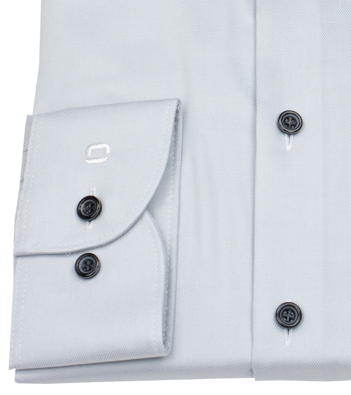 OLYMP Hemd - Level Five Body Fit - Struktur - Kontrastknöpfe - silbergrau - ohne OVP