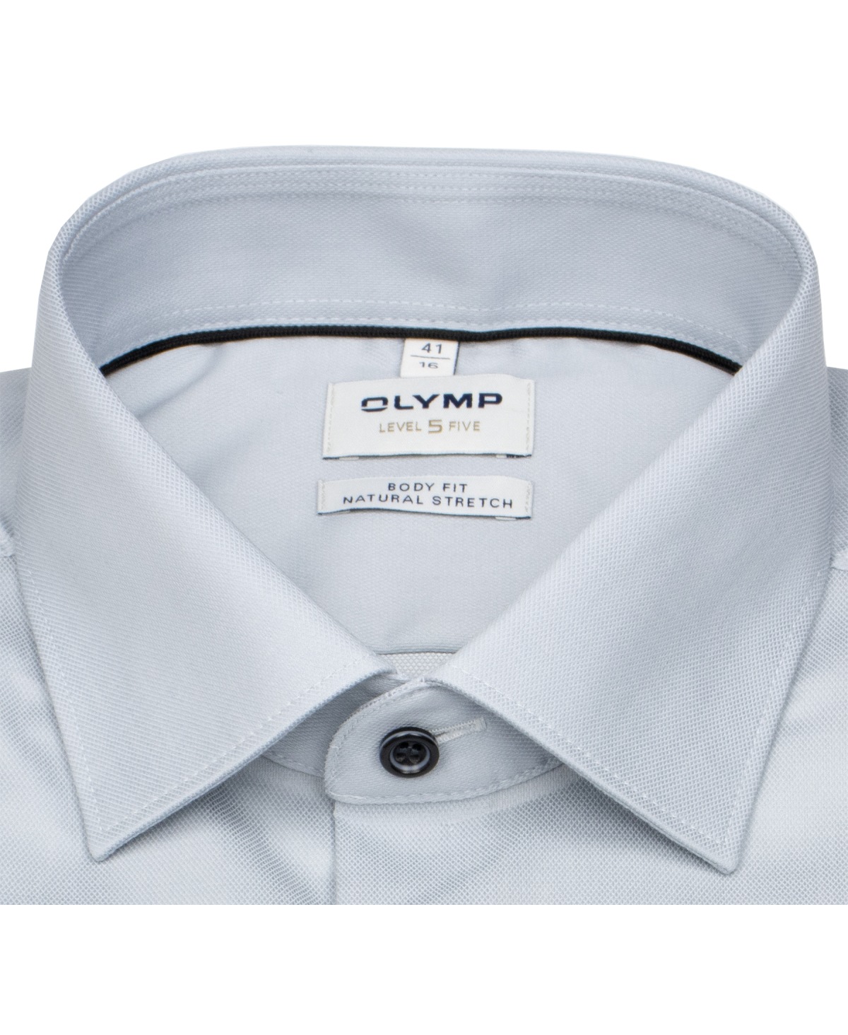 OLYMP Hemd - Level Five Body Fit - Struktur - Kontrastknöpfe - silbergrau - ohne OVP