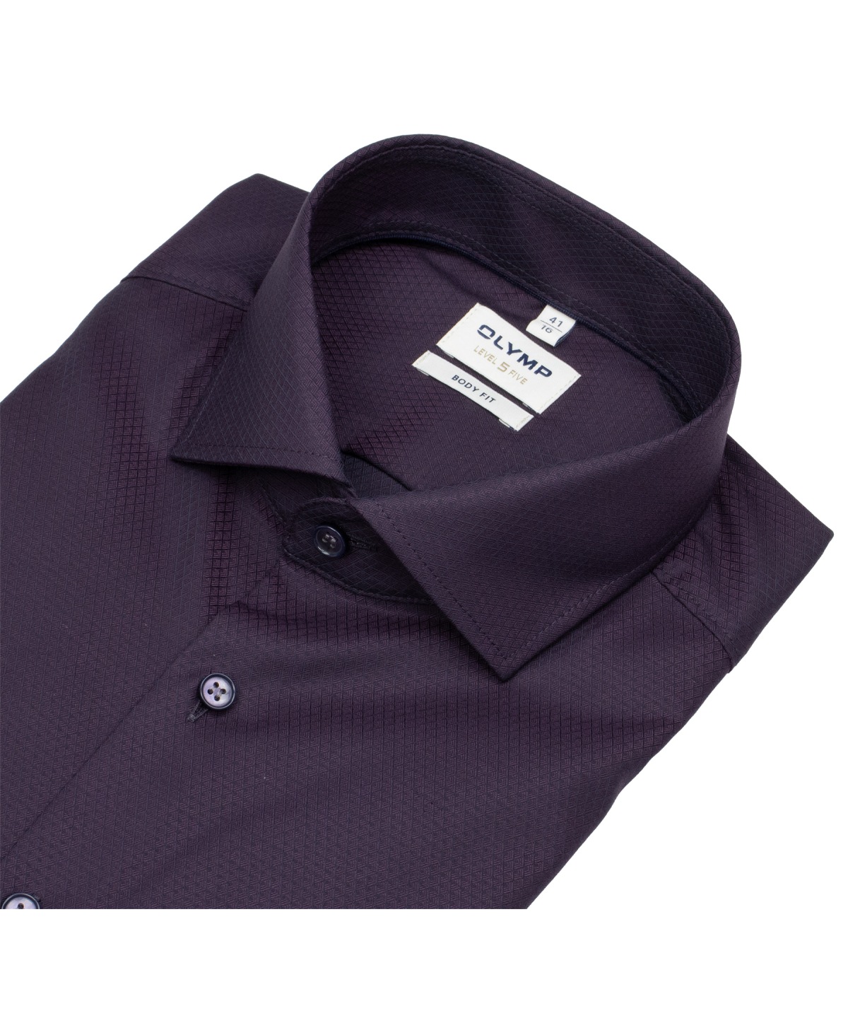 OLYMP Hemd - Level Five Body Fit - Struktur - violett - extra langer 69cm Arm
