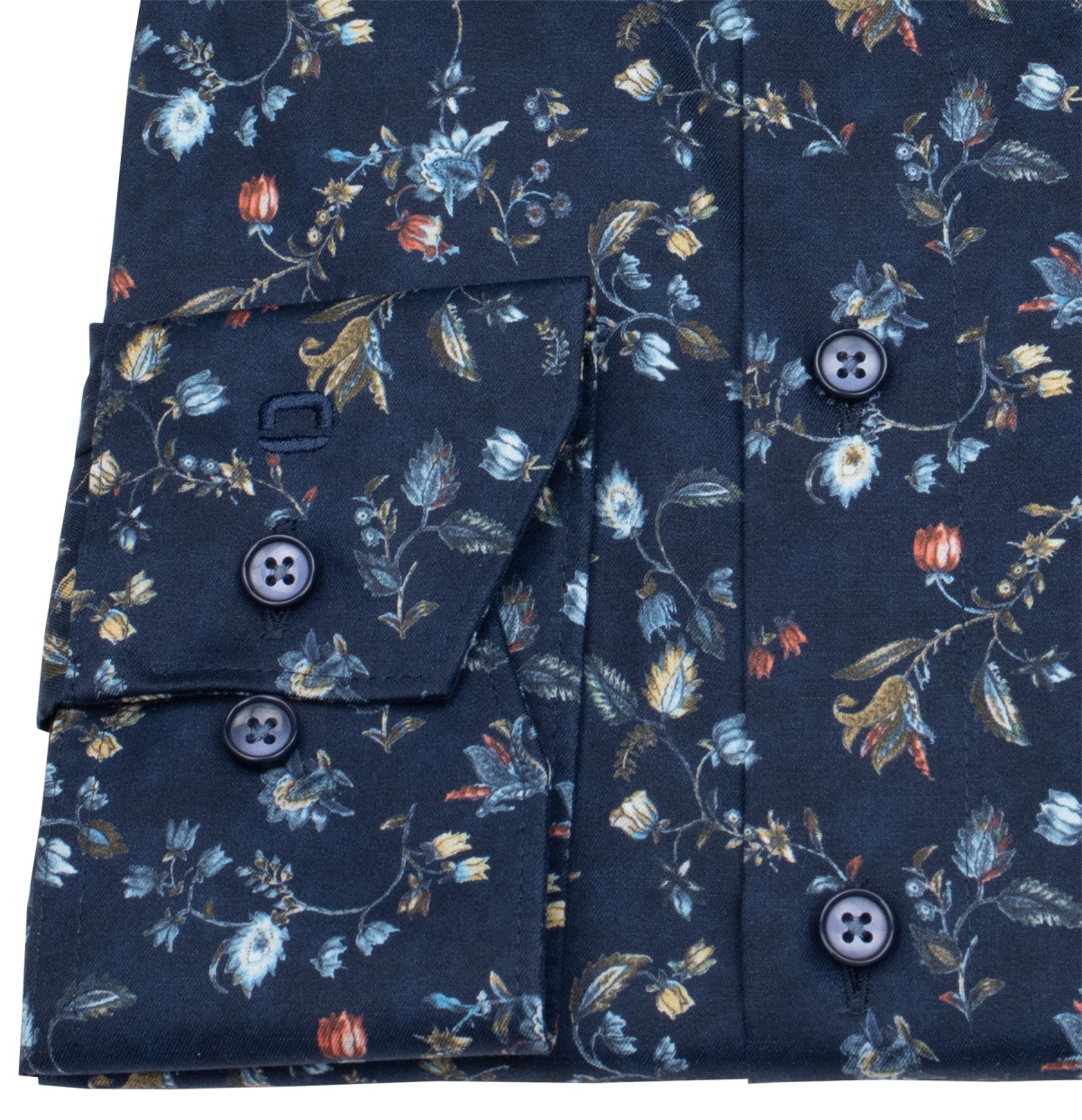 OLYMP Hemd - Modern Fit - floraler Print - dunkelblau - extra langer 69cm Arm - ohne OVP