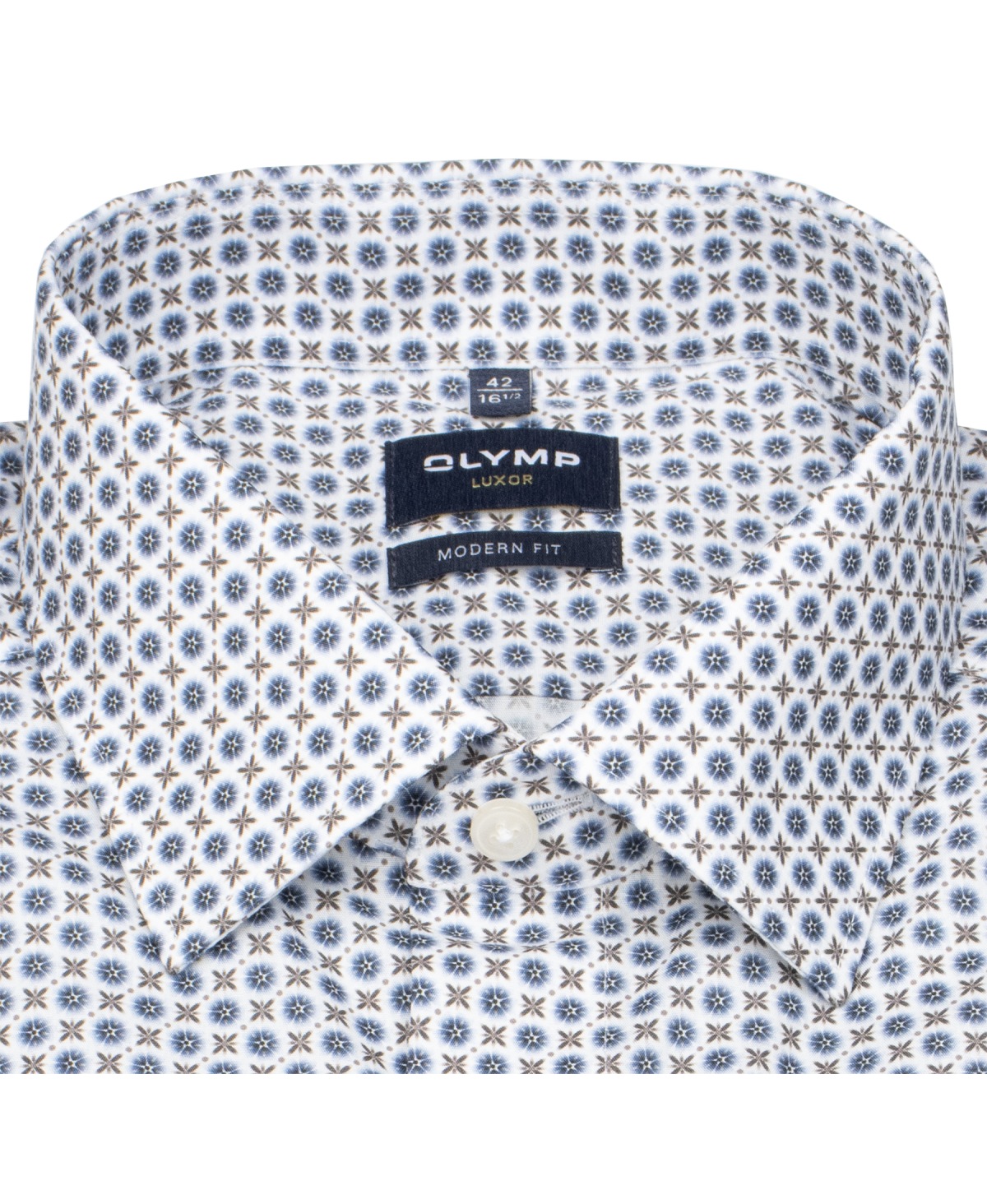 OLYMP Hemd - Modern Fit - Kentkragen - Print - mehrfarbig - extra langer 69cm Arm - ohne OVP