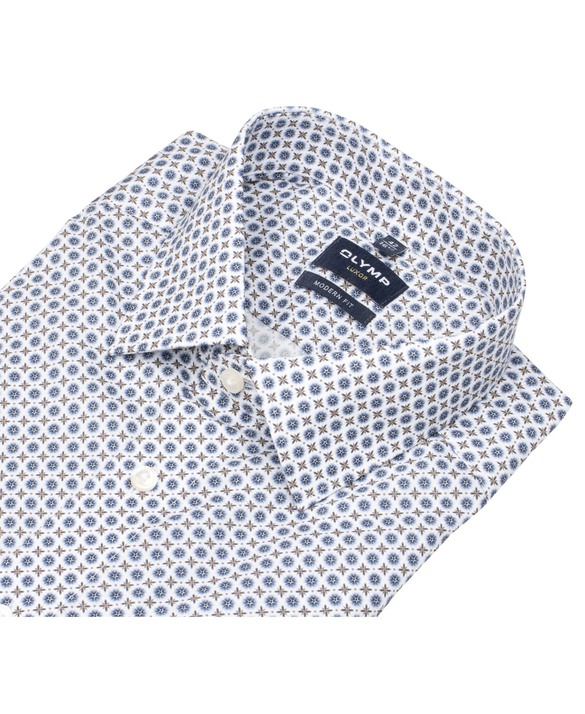 OLYMP Hemd - Modern Fit - Kentkragen - Print - mehrfarbig - extra langer 69cm Arm - ohne OVP