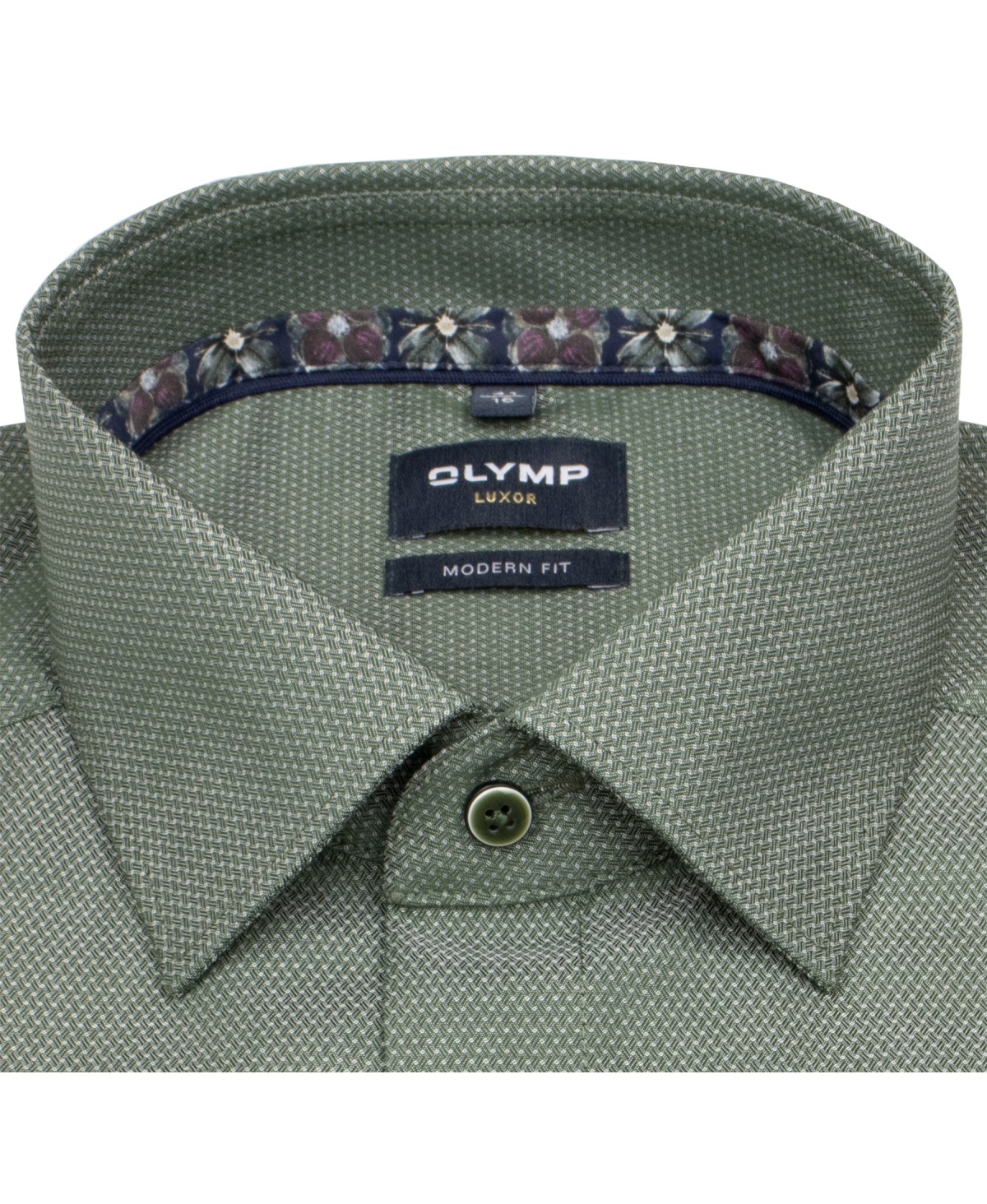 OLYMP Hemd - Modern Fit - Struktur - grün - extra langer 69cm Arm