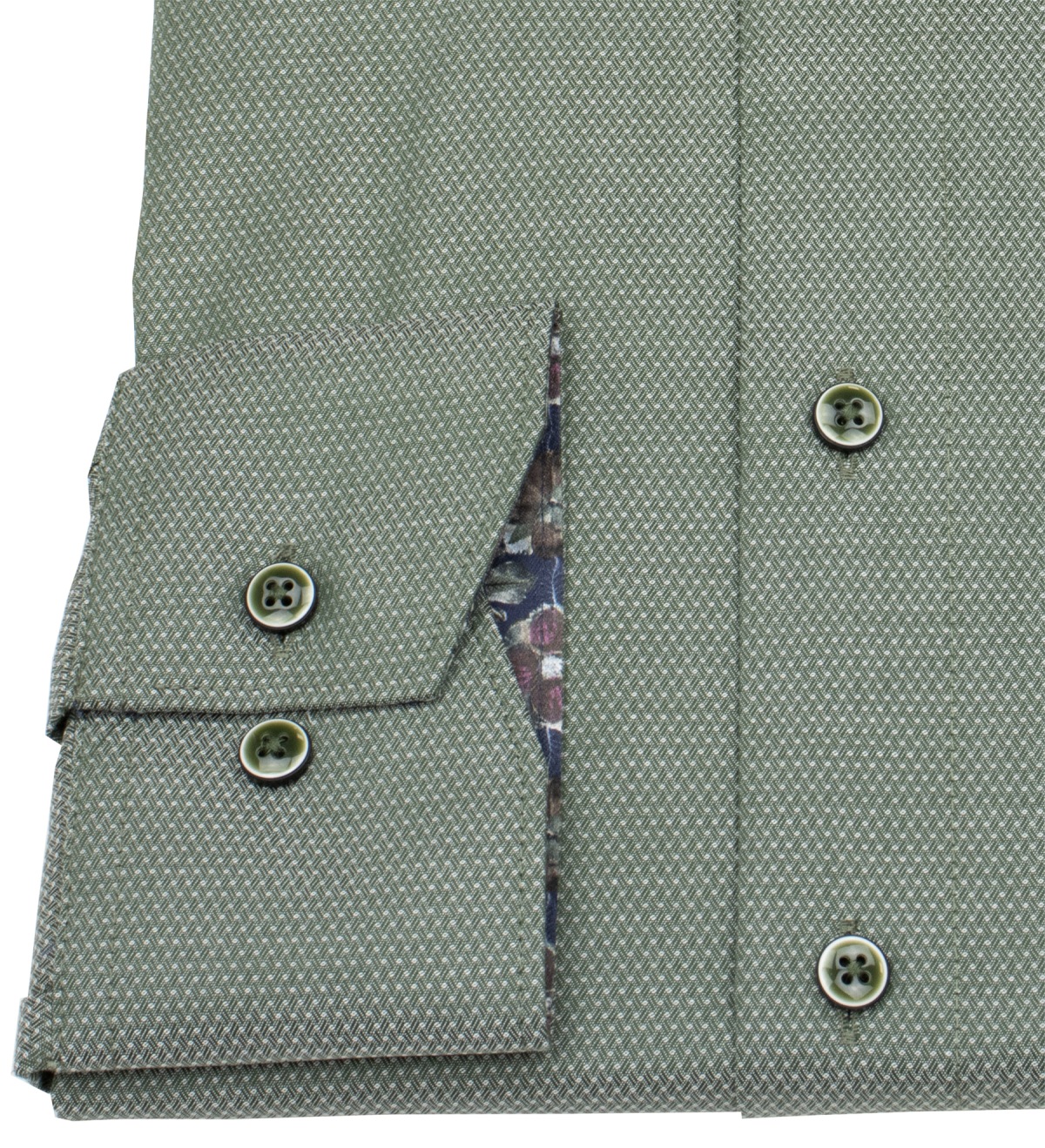 OLYMP Hemd - Modern Fit - Struktur - grün - extra langer 69cm Arm - ohne OVP