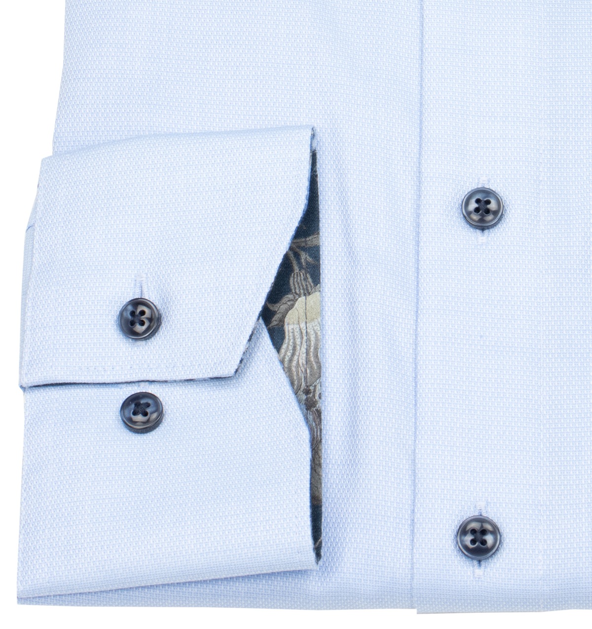 OLYMP Hemd - Modern Fit - Struktur - Kontrastknöpfe - hellblau - ohne OVP