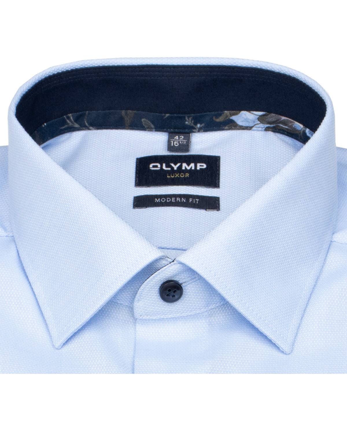 OLYMP Hemd - Modern Fit - Struktur - Kontrastknöpfe - hellblau - ohne OVP