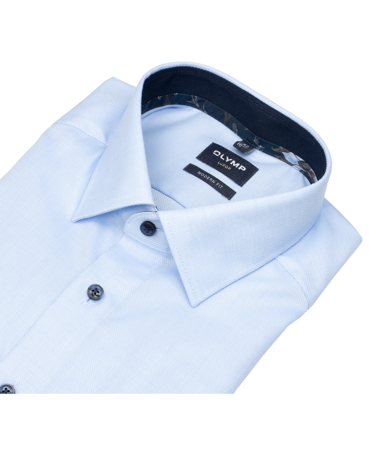 OLYMP Hemd - Modern Fit - Struktur - Kontrastknöpfe - hellblau - ohne OVP