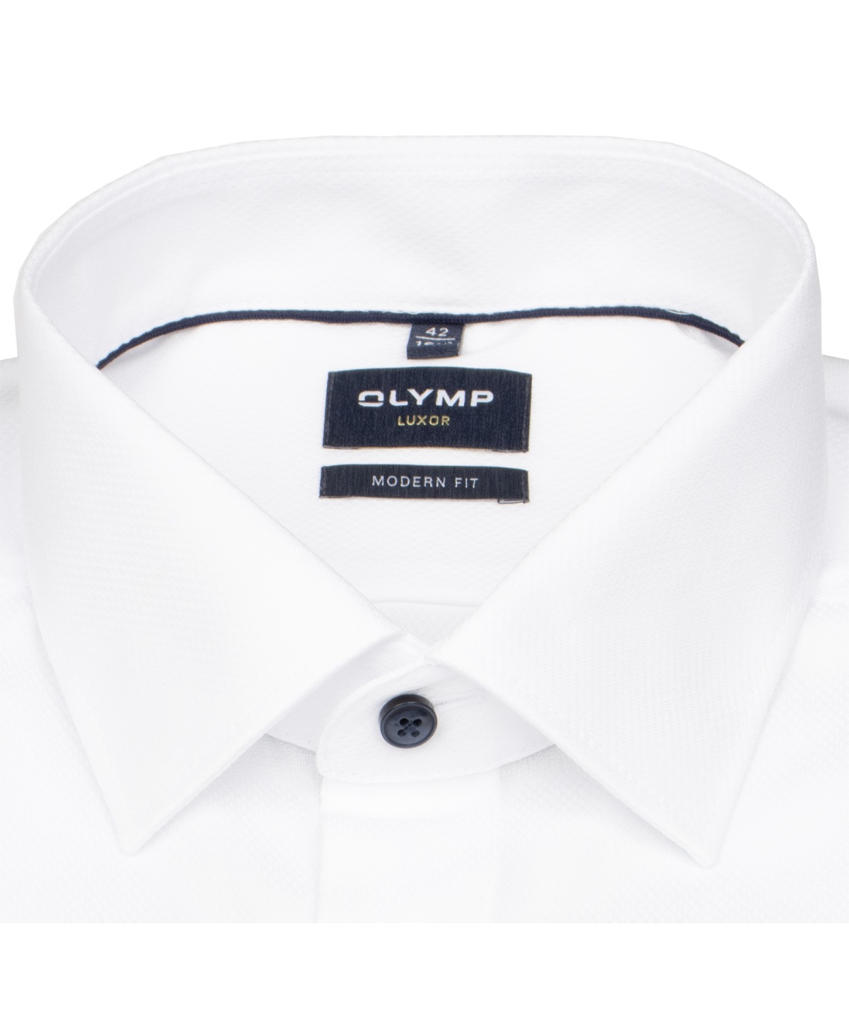 OLYMP Hemd - Modern Fit - Struktur - Kontrastknöpfe - weiß - ohne OVP