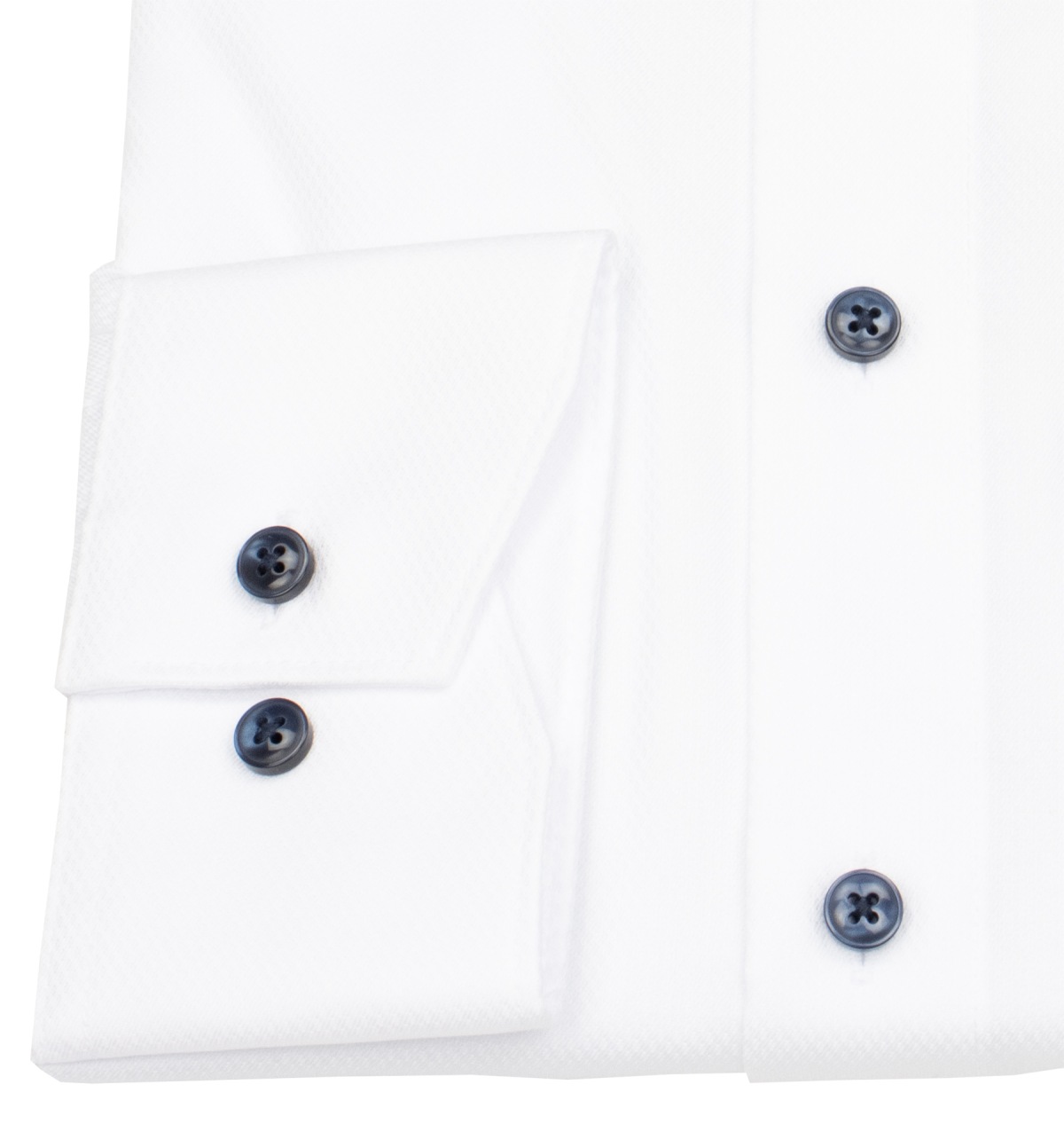 OLYMP Hemd - Modern Fit - Struktur - Kontrastknöpfe - weiß - ohne OVP