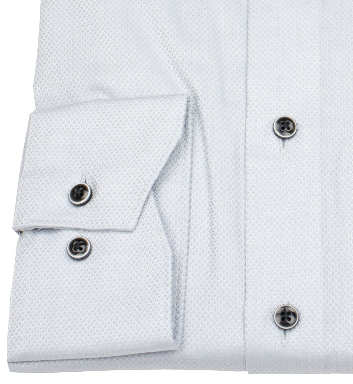 OLYMP Hemd - Modern Fit - Struktur - silbergrau - extra langer 69cm Arm