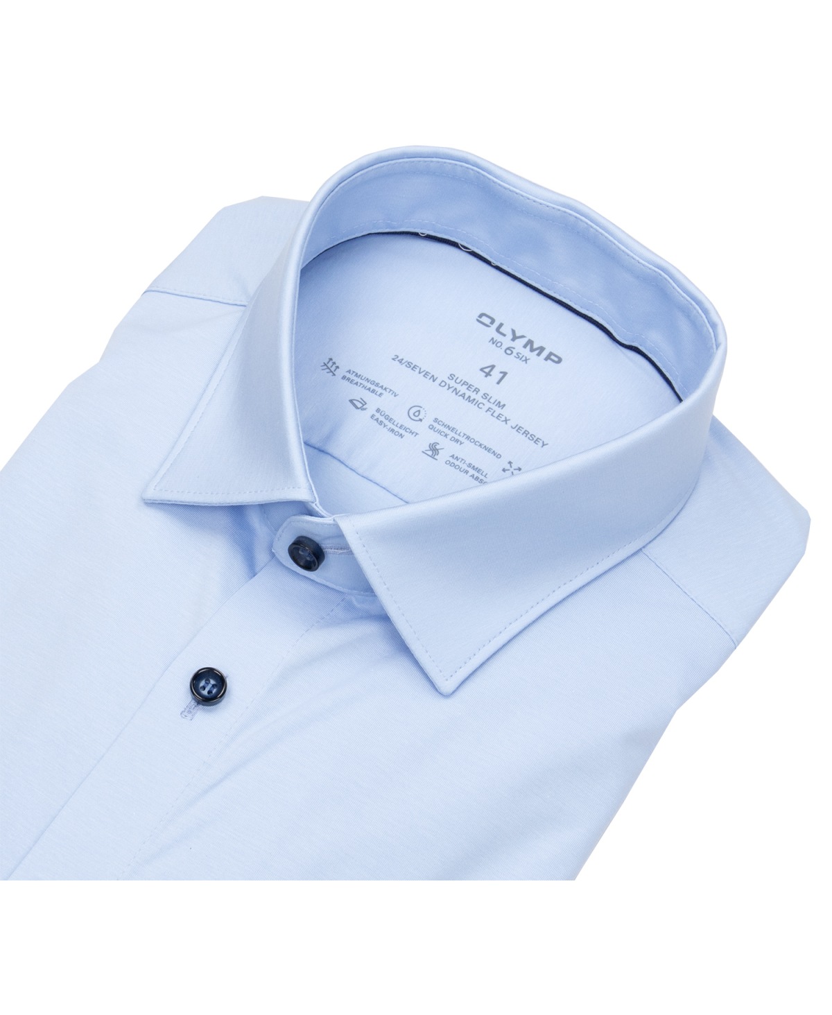 OLYMP Hemd - No. 6 Super Slim - 24/7 Flex Jersey - hellblau - ohne OVP