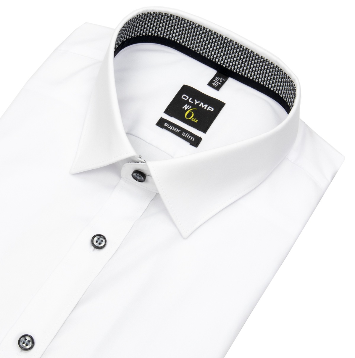 OLYMP Hemd - No. Six Super Slim - Kontrastknöpfe - weiß - extra langer 69cm Arm - ohne OVP