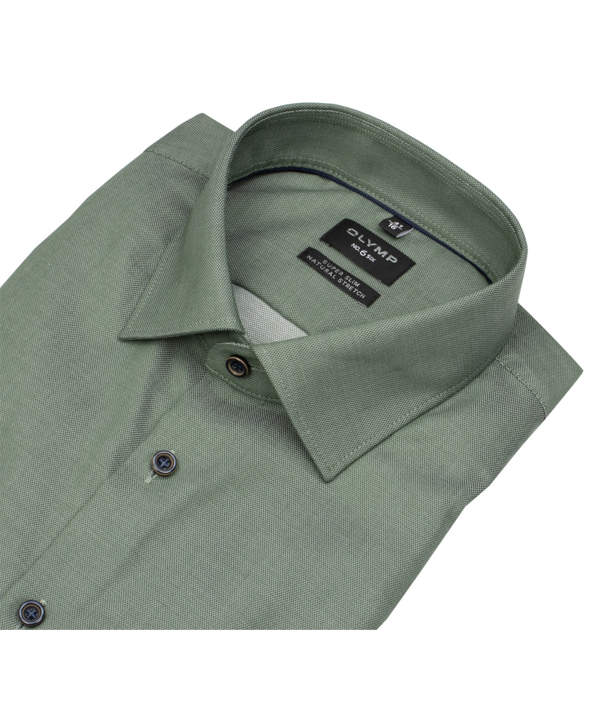 OLYMP Hemd - No. Six Super Slim - Struktur - grün - extra langer 69cm Arm - ohne OVP