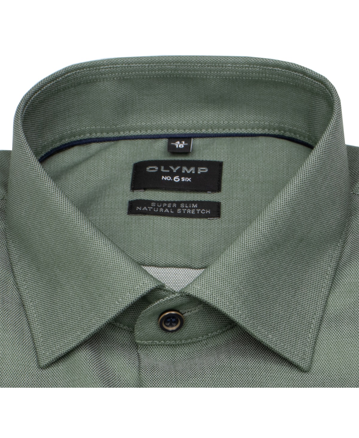 OLYMP Hemd - No. Six Super Slim - Struktur - grün - extra langer 69cm Arm - ohne OVP
