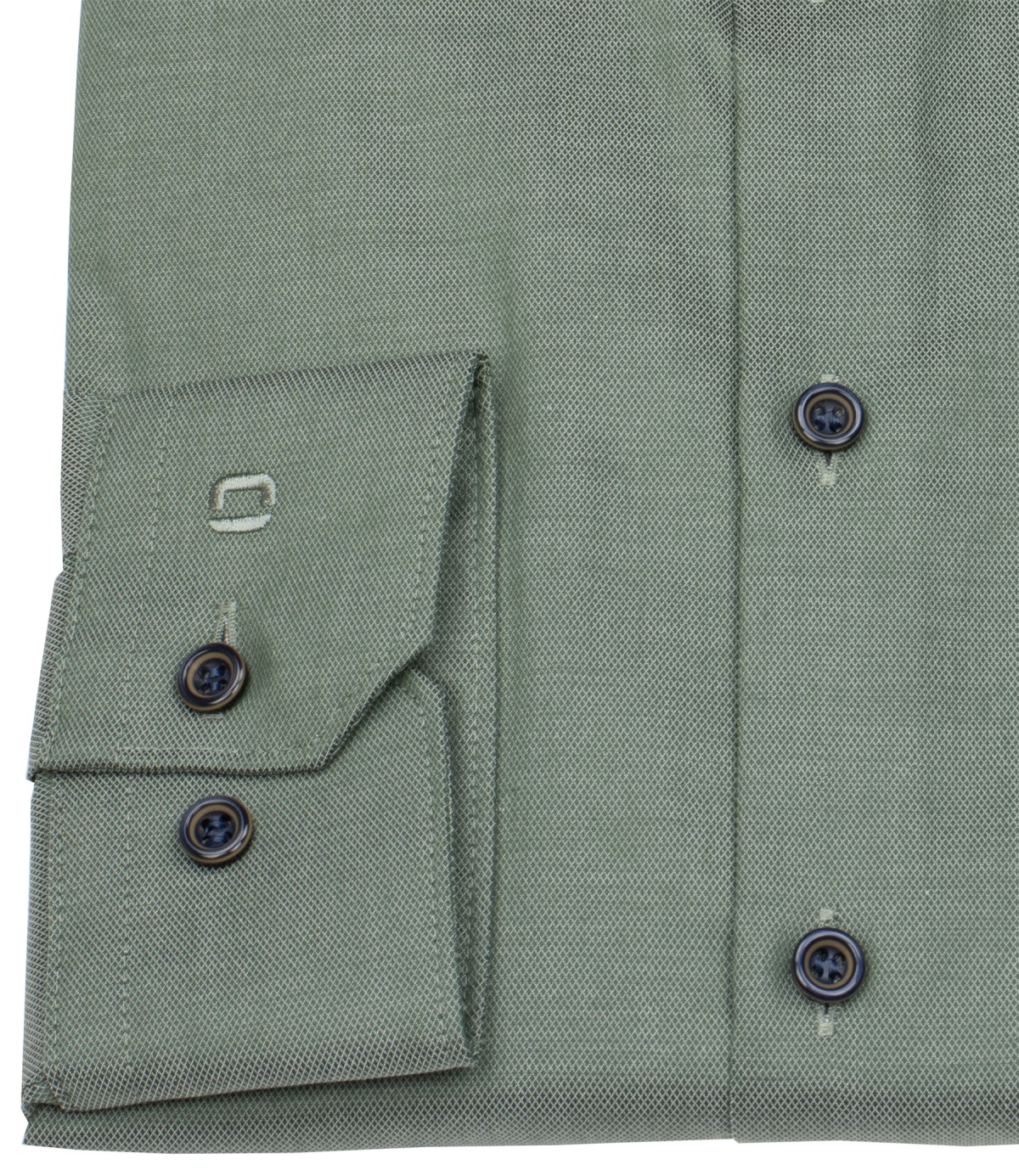 OLYMP Hemd - No. Six Super Slim - Struktur - grün - extra langer 69cm Arm - ohne OVP