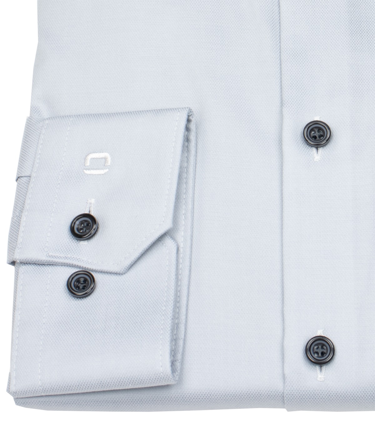 OLYMP Hemd - No. Six Super Slim - Struktur - silbergrau - extra langer 69cm Arm