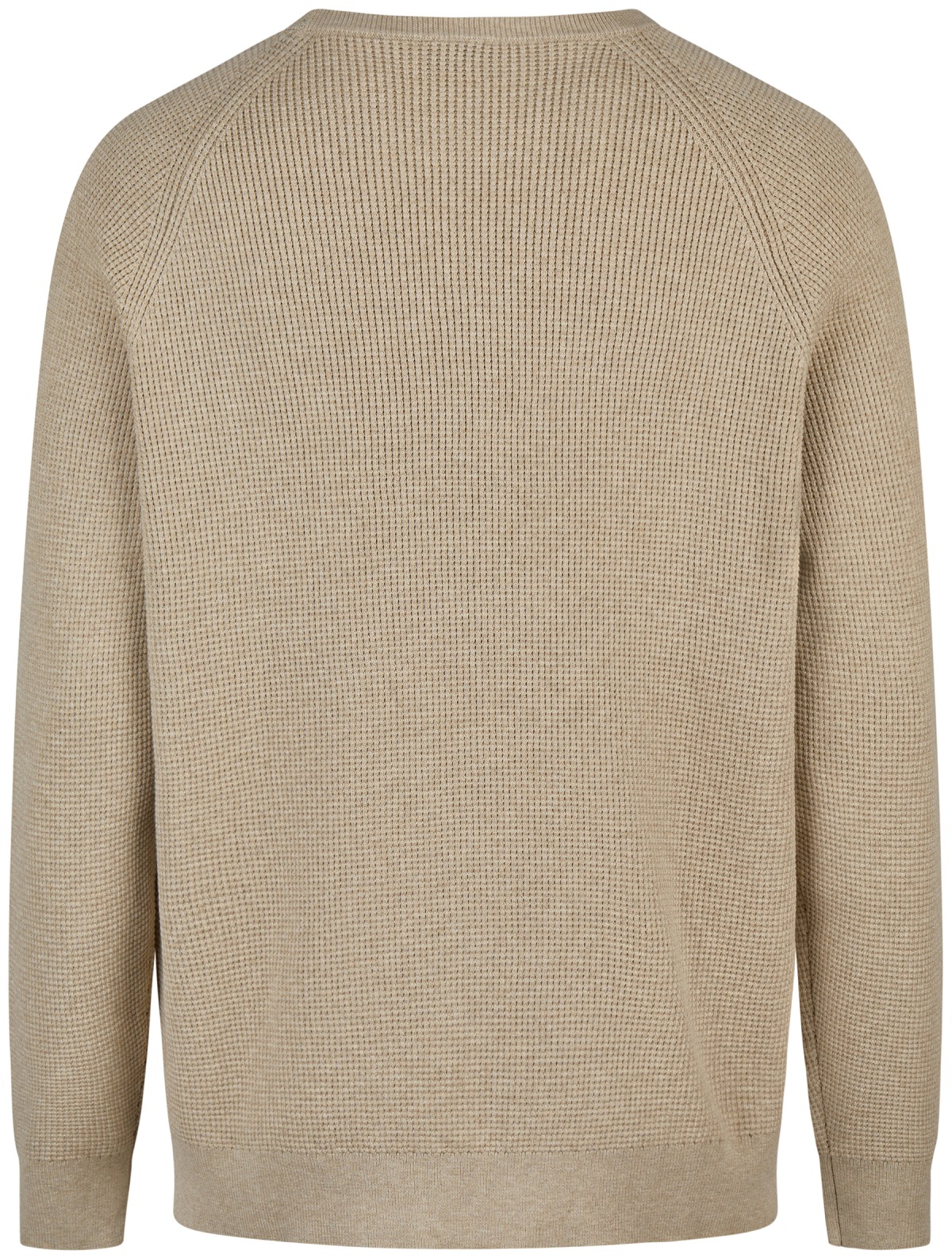 OLYMP Pullover - Rundhals-Ausschnitt - Strick - Struktur - helles beige