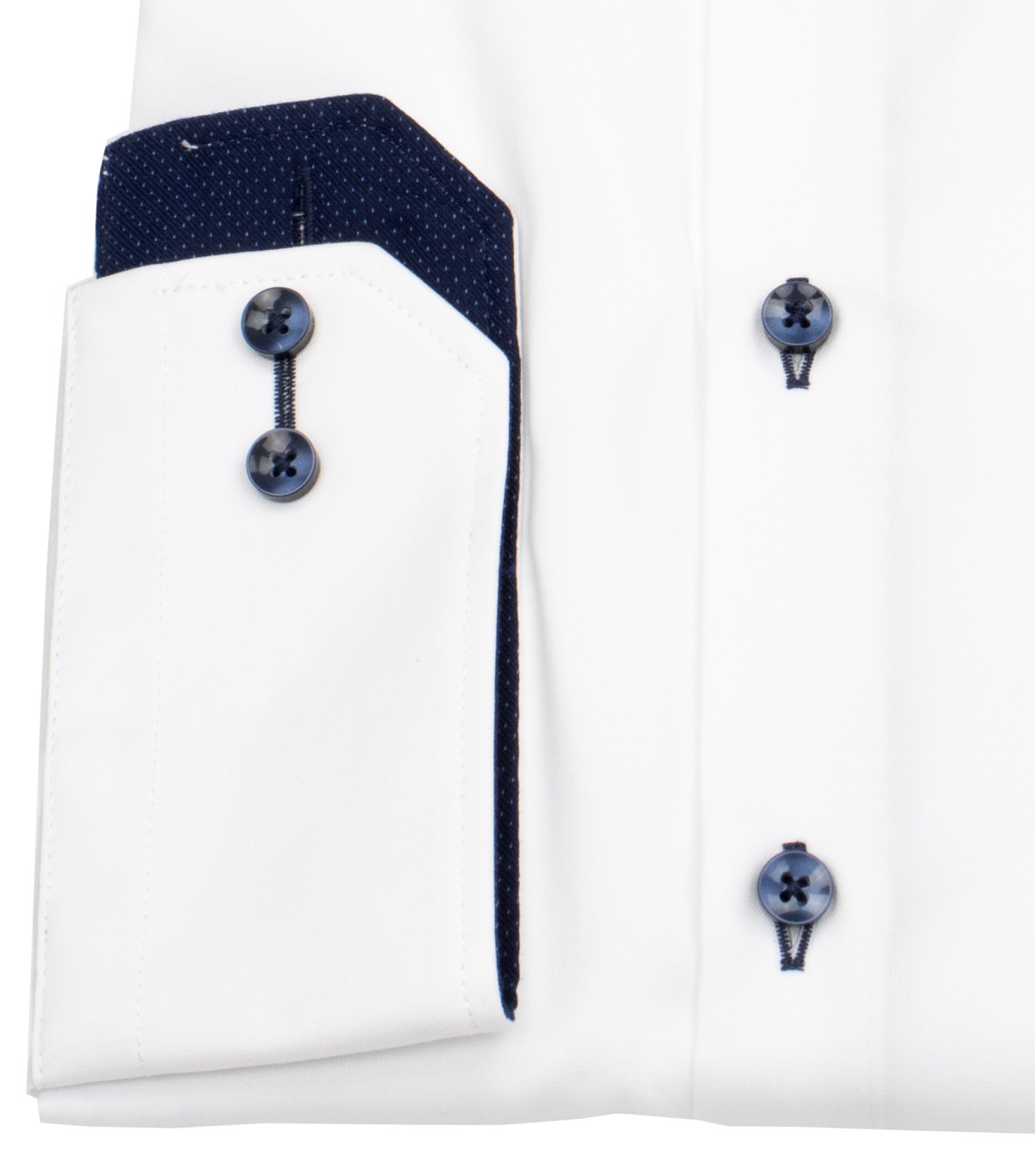 Pure Hemd - Modern Fit - Haikragen - Kontrastknöpfe - weiß - ohne OVP