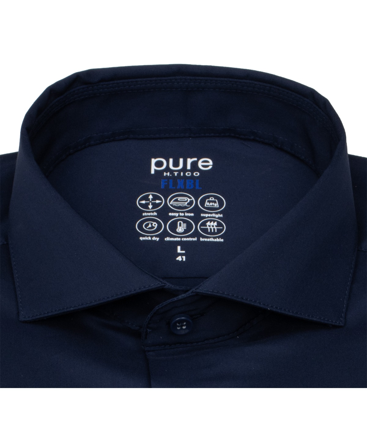 Pure Hemd - Slim Fit - FLXBL Shirt - Haifischkragen - dunkelblau - ohne OVP
