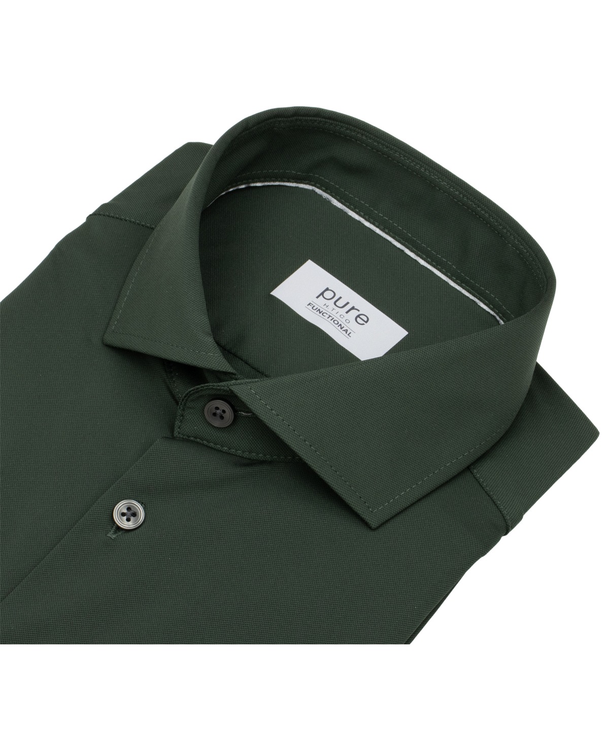 Pure Hemd - Slim Fit - Functional Shirt - Haifischkragen - grün - ohne OVP