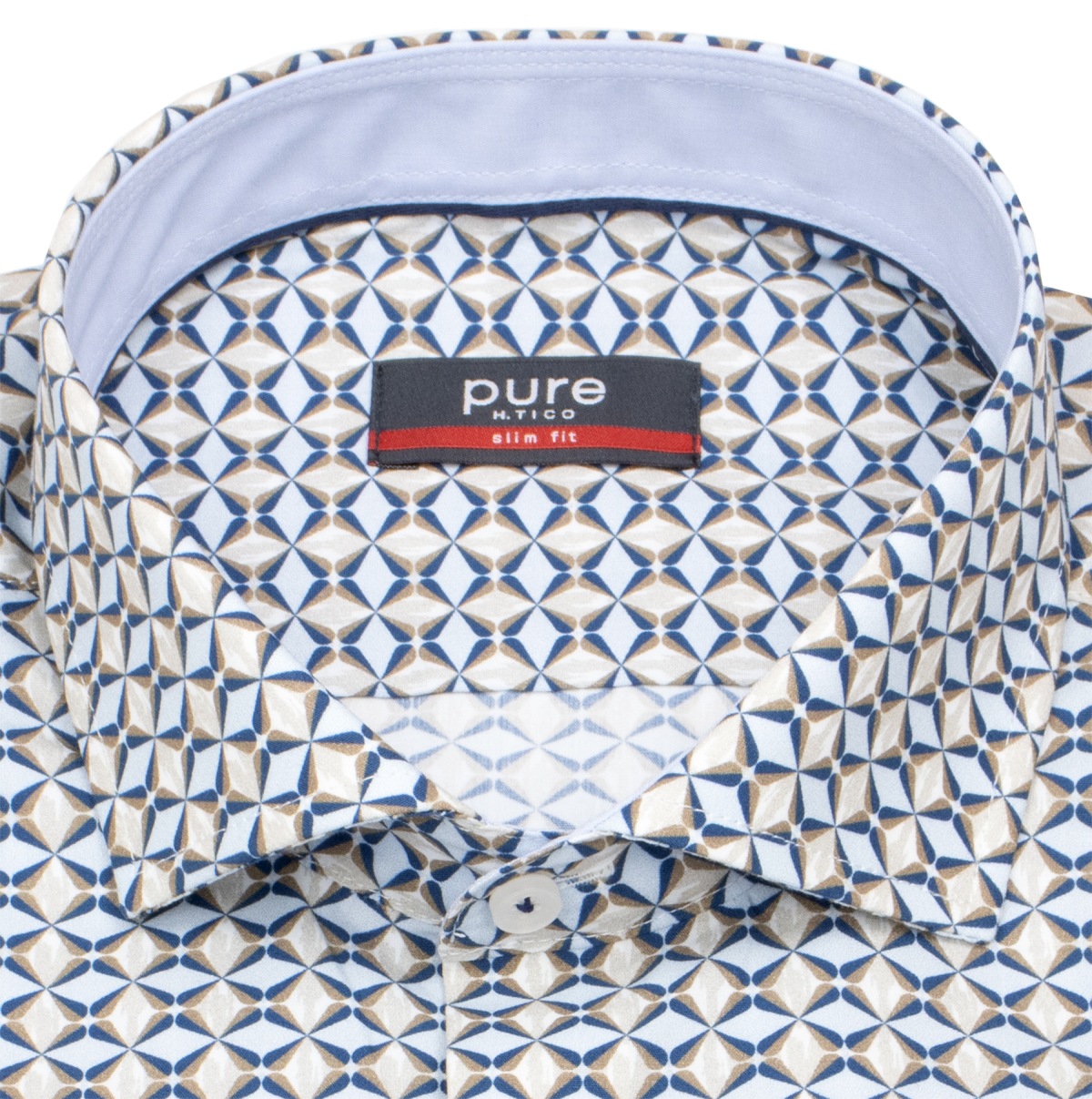 Pure Hemd - Slim Fit - Haifischkragen - blau / hellblau - ohne OVP