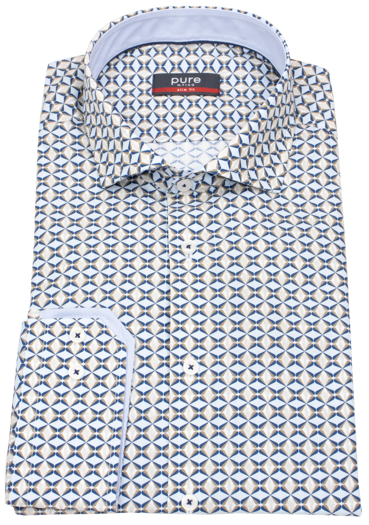 Pure Hemd - Slim Fit - Haifischkragen - blau / hellblau - ohne OVP