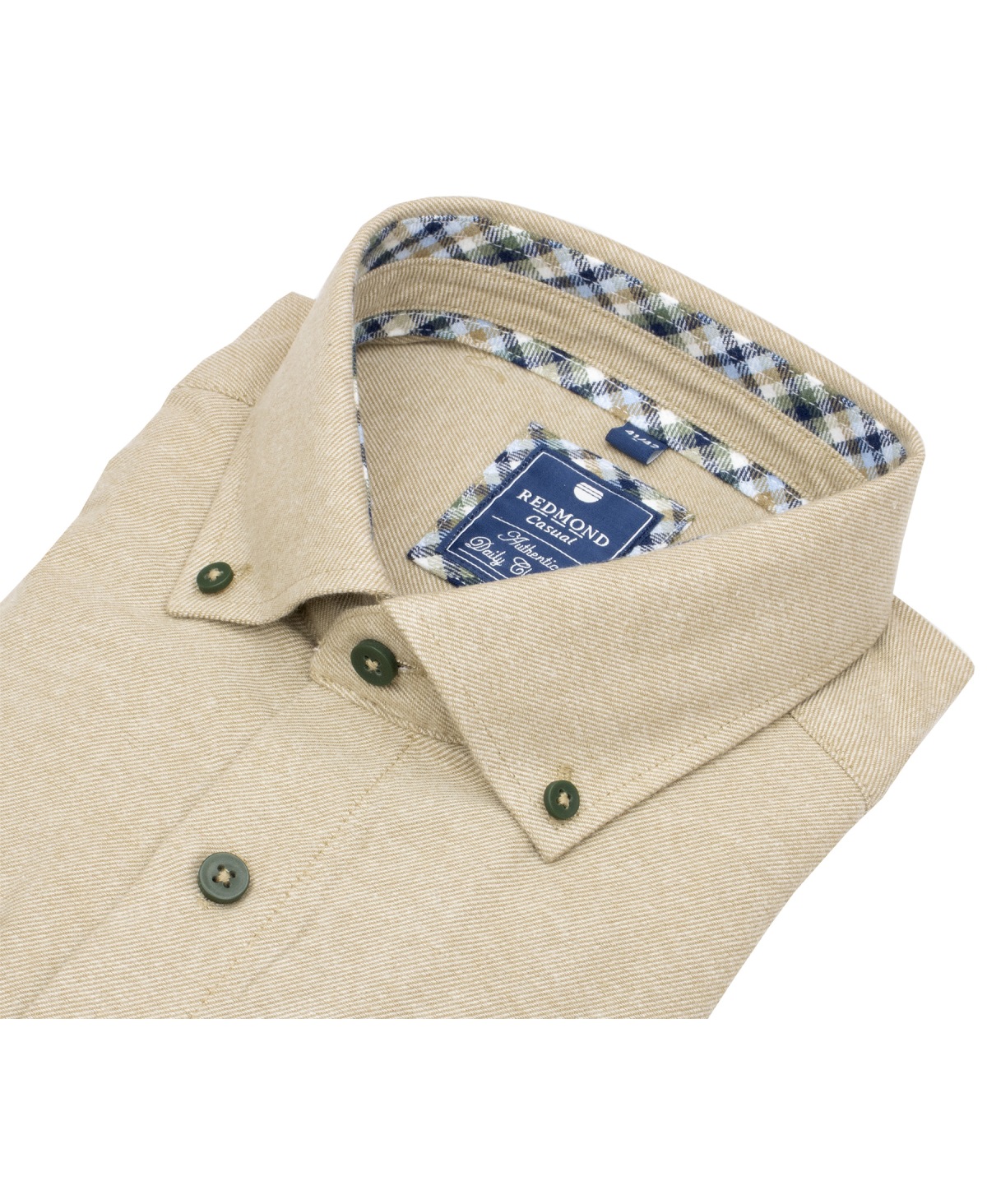 Redmond Flanellhemd - Comfort Fit - Button Down - beige - ohne OVP