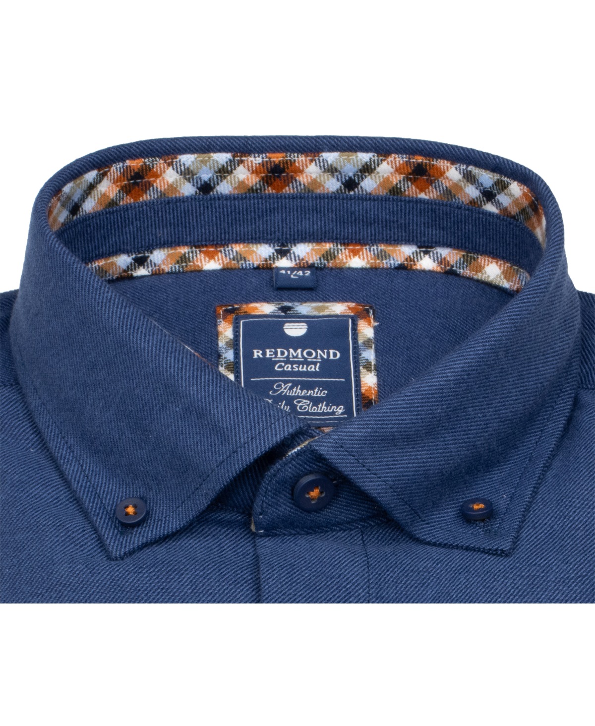 Redmond Flanellhemd - Comfort Fit - Button Down - blau - ohne OVP