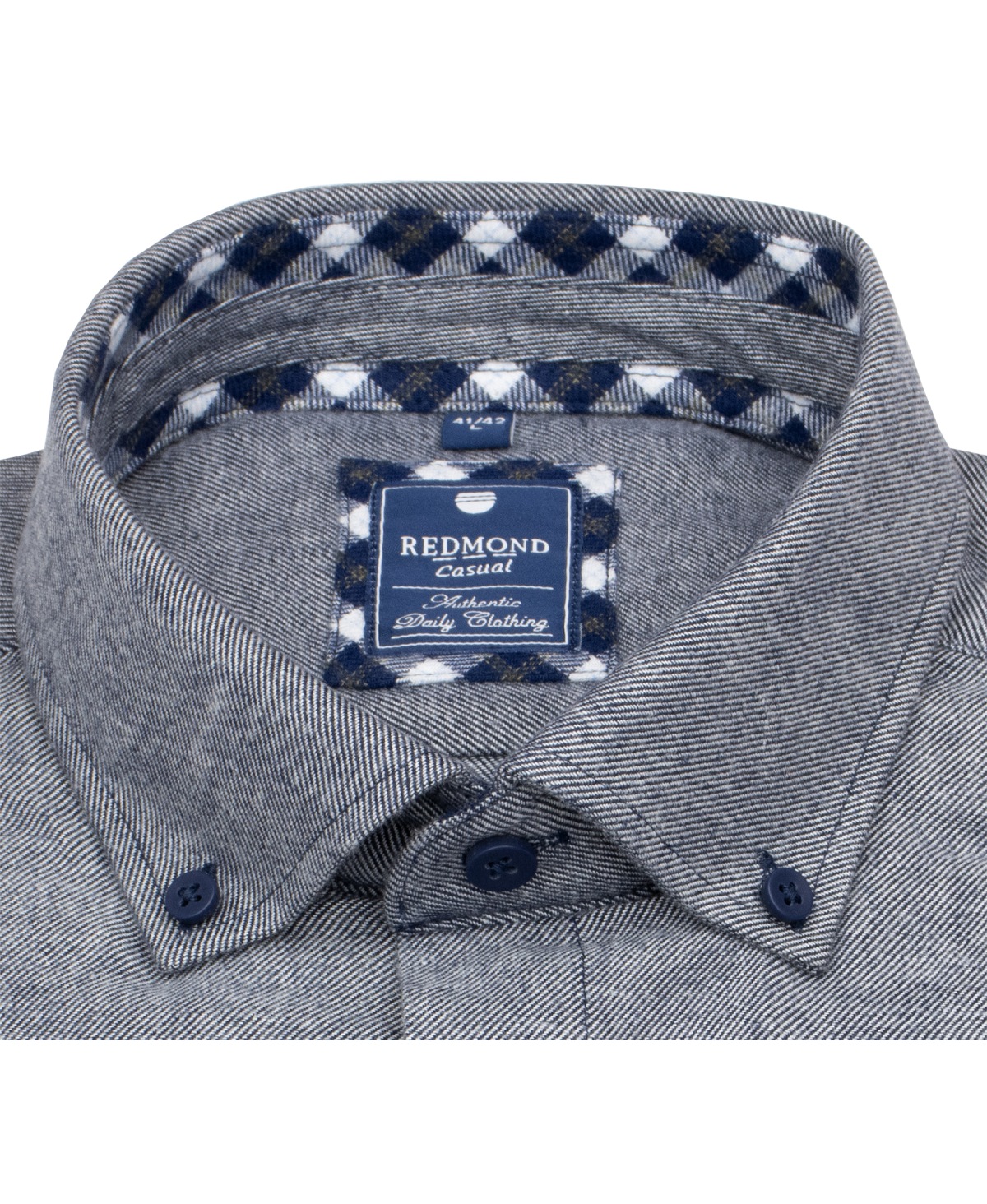 Redmond Flanellhemd - Comfort Fit - Button Down - blau - ohne OVP