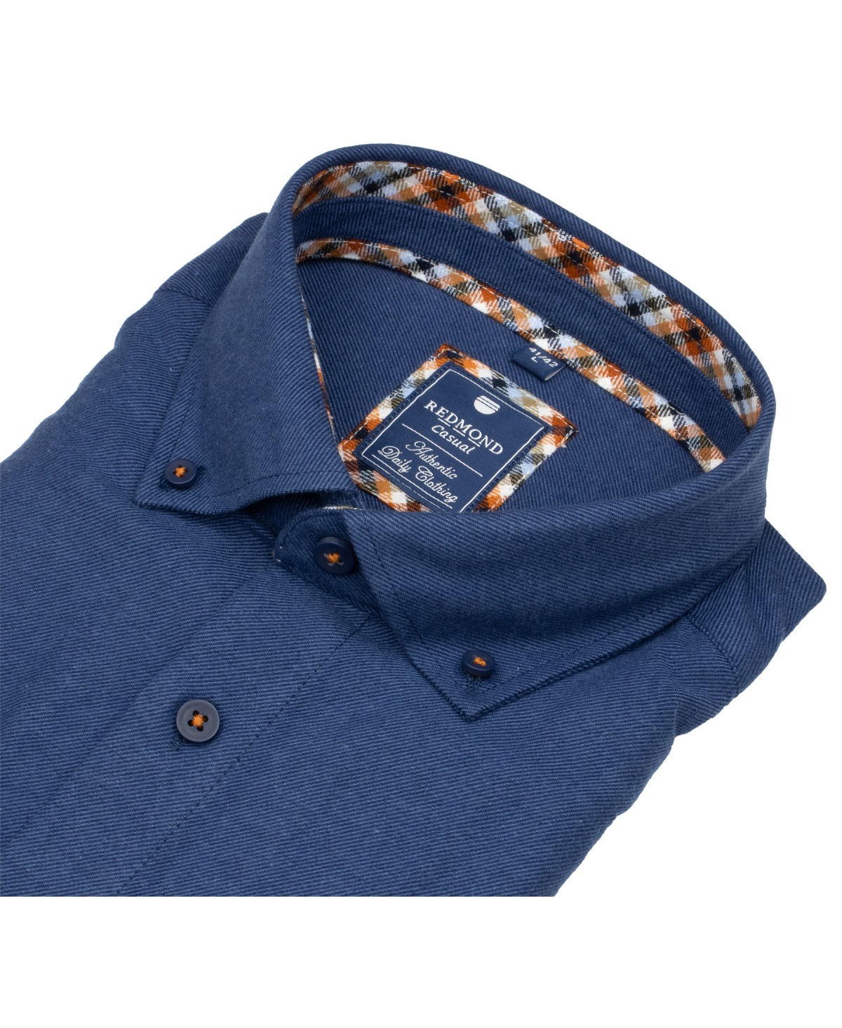 Redmond Flanellhemd - Comfort Fit - Button Down - blau - ohne OVP