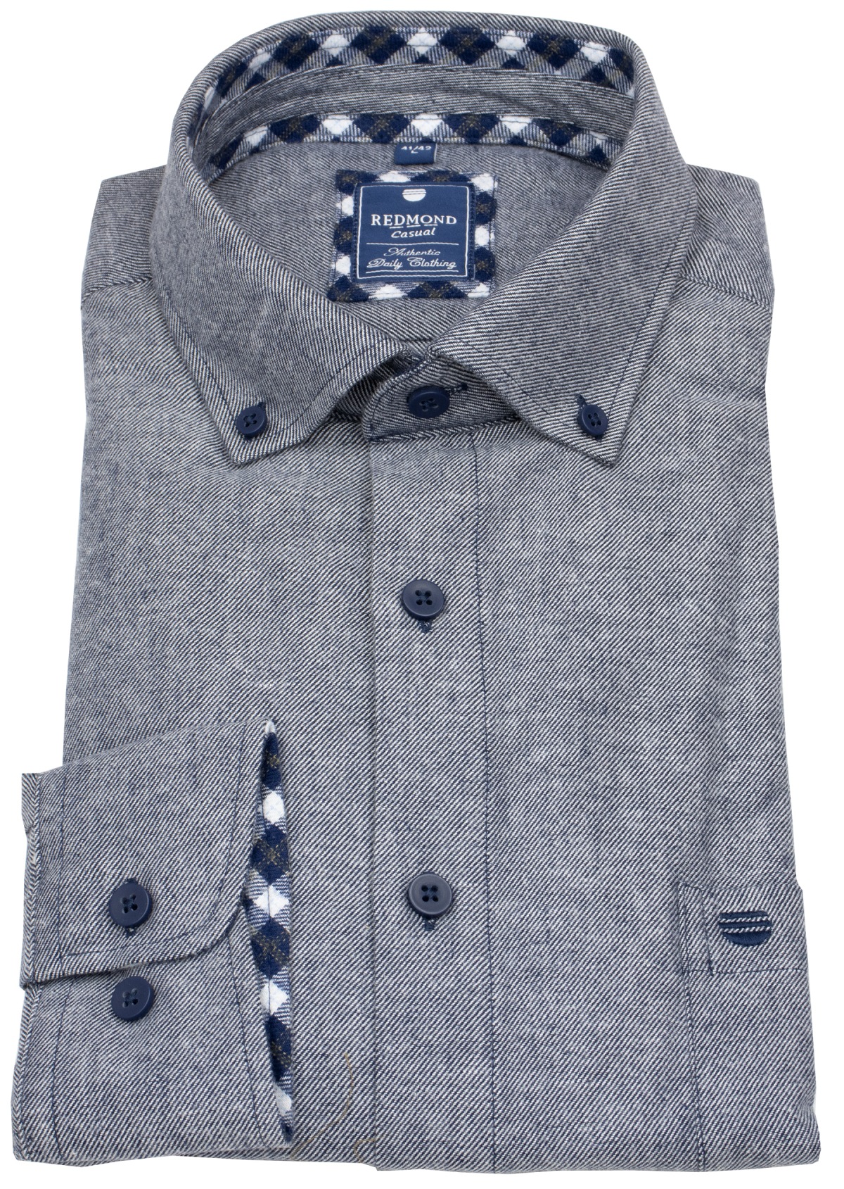 Redmond Flanellhemd - Comfort Fit - Button Down - blau - ohne OVP