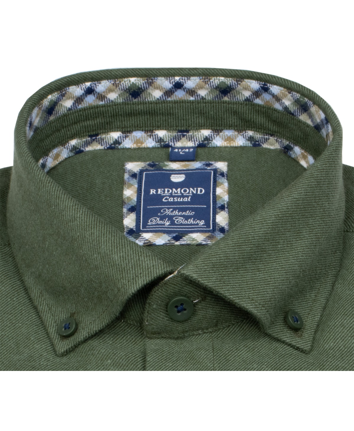 Redmond Flanellhemd - Comfort Fit - Button Down - grün - ohne OVP