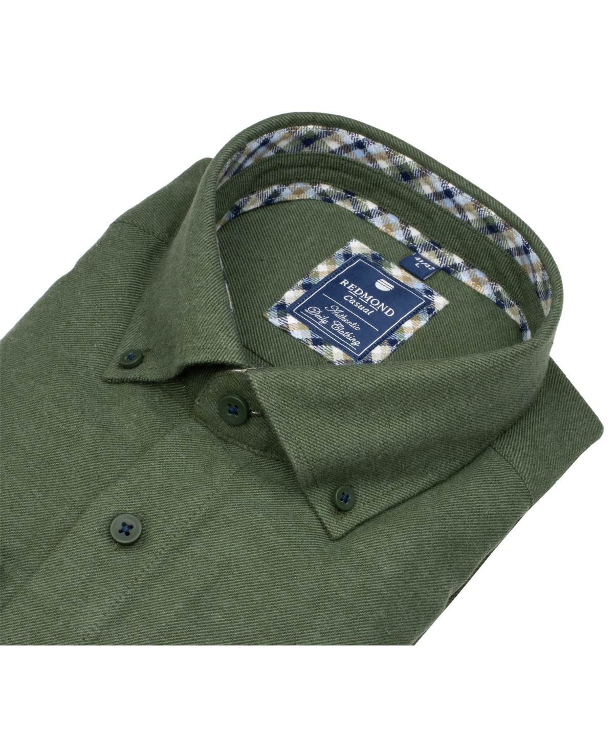 Redmond Flanellhemd - Comfort Fit - Button Down - grün - ohne OVP